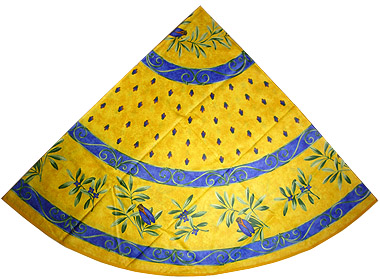 French Round Tablecloth Cotton / non coated (cicada. yellow) - Click Image to Close